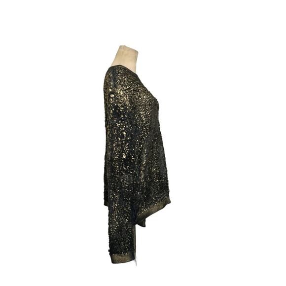 Avant Toi black gold metallic distressed-effect sweater size XL - Picture 8 of 12
